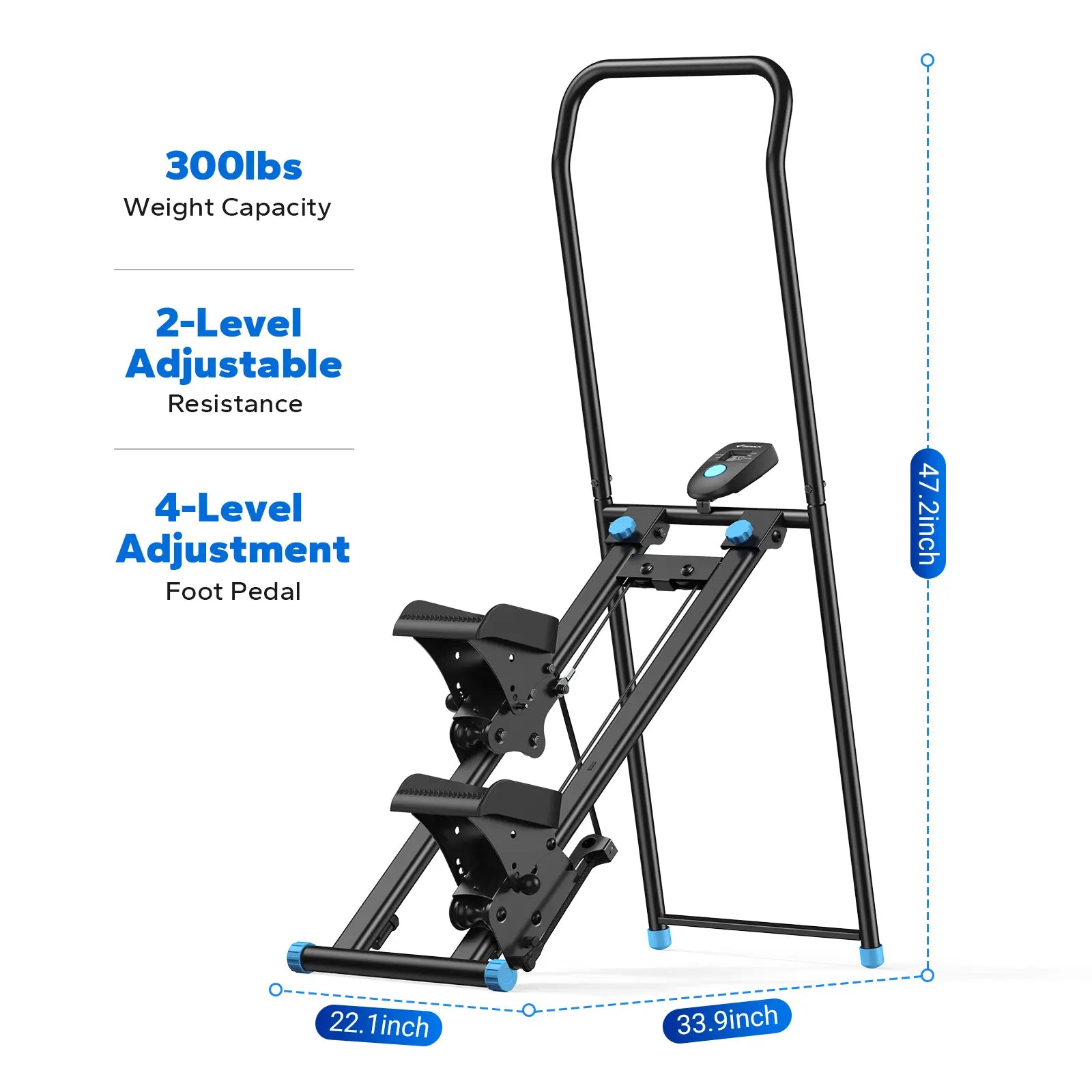 Stair Stepper with Handlebar,330LBS Capacity