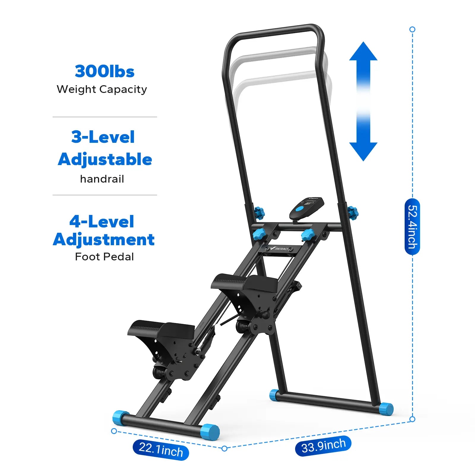 Stair Stepper with Handlebar,330LBS Capacity