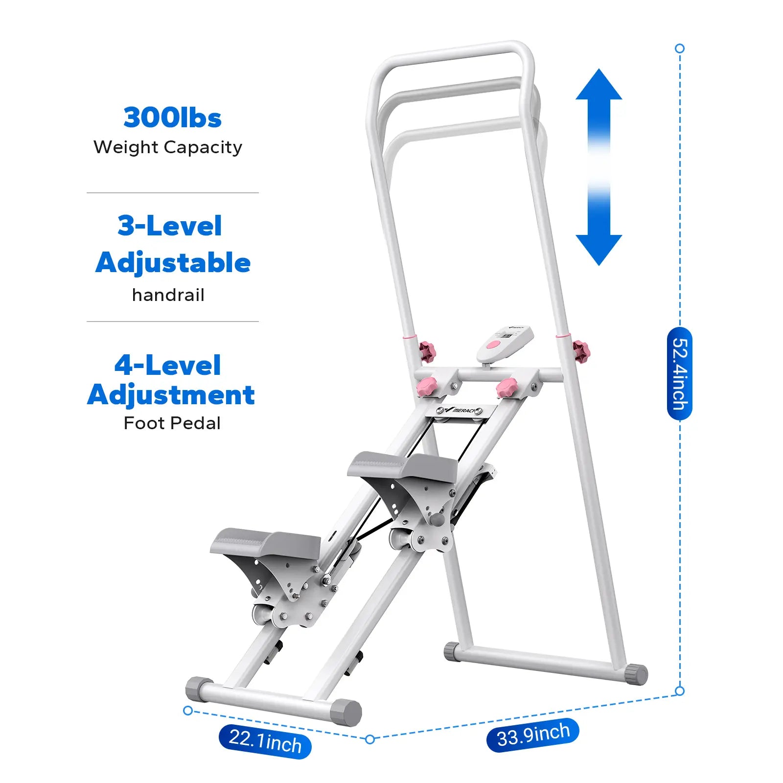 Stair Stepper with Handlebar,330LBS Capacity